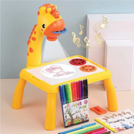 Small Size With Free Gift Baby Projection Drawing Painting Table Toy-Yellow