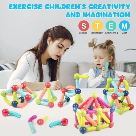 Creative Kids Premium 58 Piece Magnetic Sticks and Balls