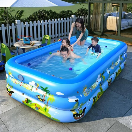 210cm(7ft) Family Size Swimming Pool With Free Electric Pumper and 24 pcs ball