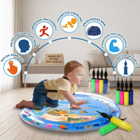 China 65cm Inflatable water Play Mat for baby with pumper