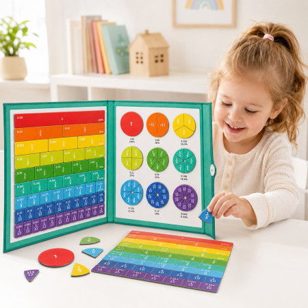 Magnetic Fraction Book with Circles and Strips